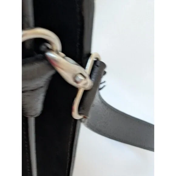 Mark Cross Vintage Black Polished Leather Accordion Briefcase Shoulder Strap - Picture 16 of 16